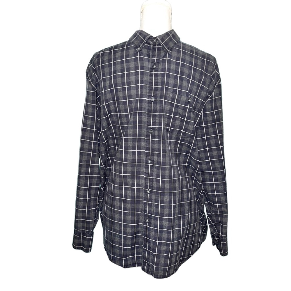 Pendleton Gray Cotton Flannel Button Down Shirt M… - image 1